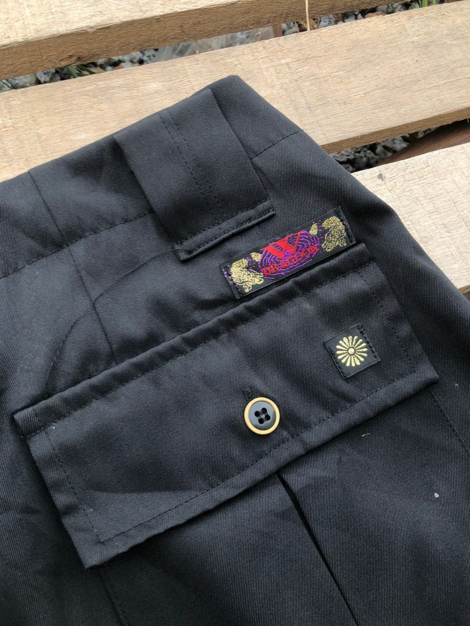 Japanese Brand Vintage Military Harem Pants Calligraphy Text Embroidery Size US 32 / EU 48 - 4 Thumbnail