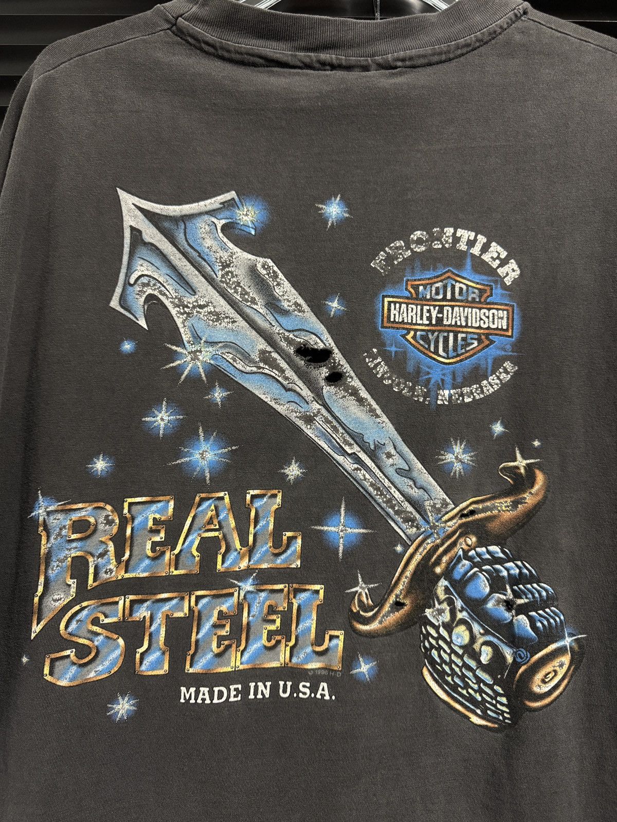 Vintage Vintage 90s Harley Davidson Real Steel Shirt Size US XL / EU 56 / 4 - 4 Thumbnail