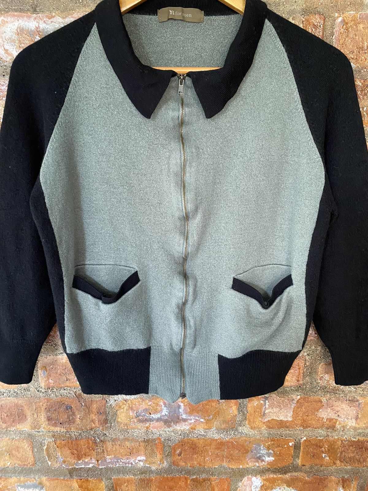 【Y's for men】90’s Y’s for men vintage Y's for Men grey oversized shirt with square button patches