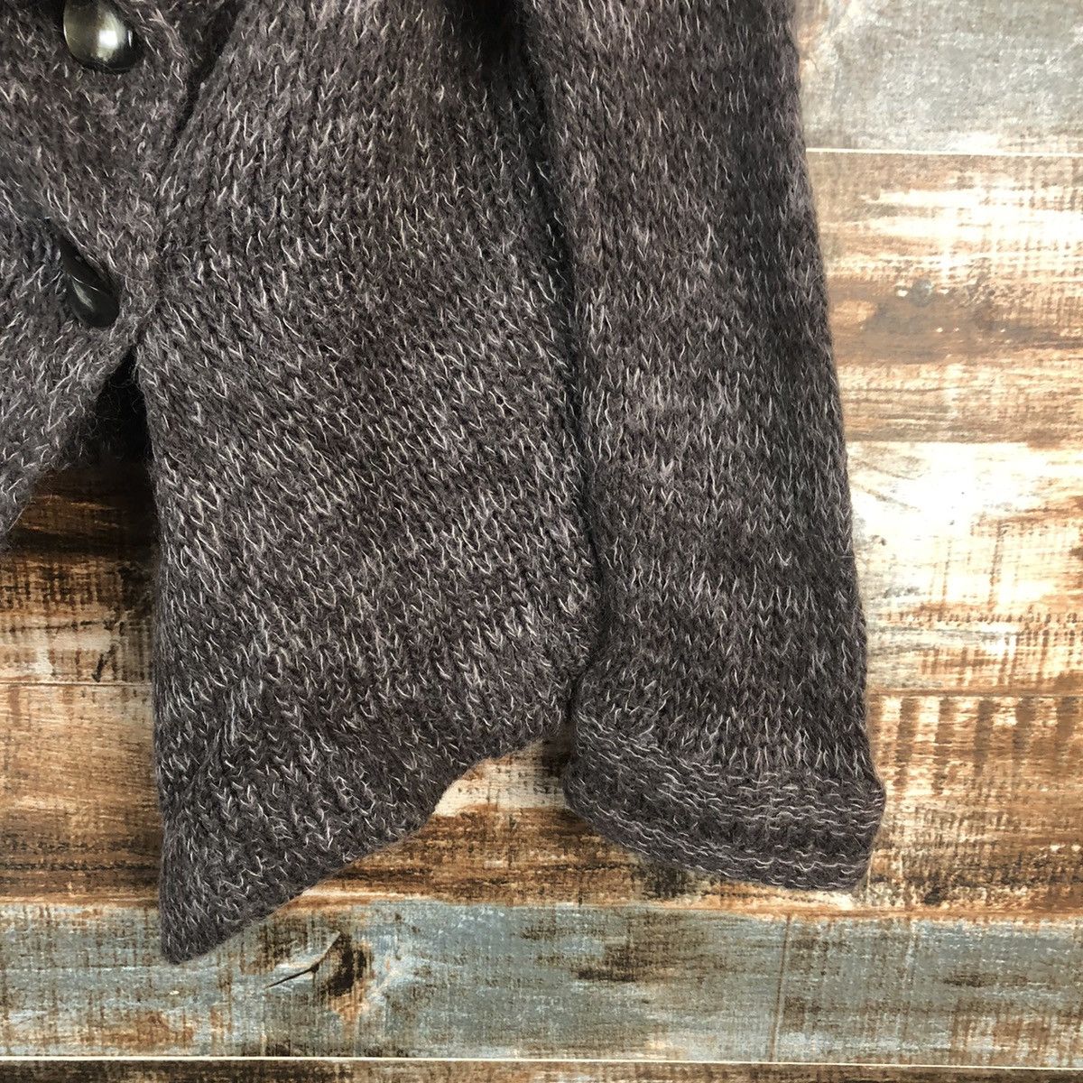 ABAHOUSE × Homespun Knitwear Abahouse Brown Cardigan mohair shaggy fur Knitwear #A2262 Size M / US 6-8 / IT 42-44 - 8 Thumbnail