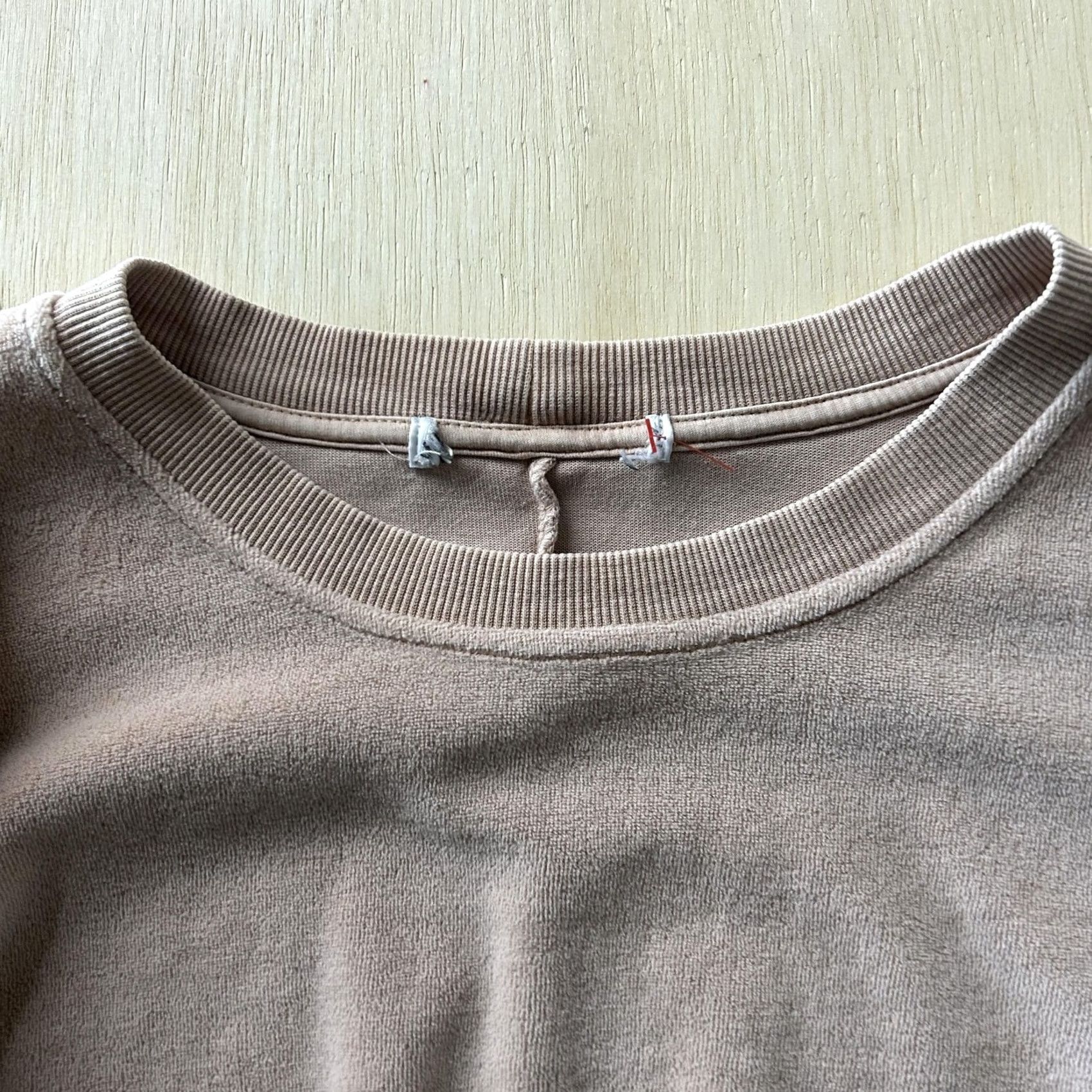 Velour VINTAGE Y2K Mens Velour Soft Beige Basic Pullover Crewneck Sweatshirt Mens Large Size US L / EU 52-54 / 3 - 4 Thumbnail