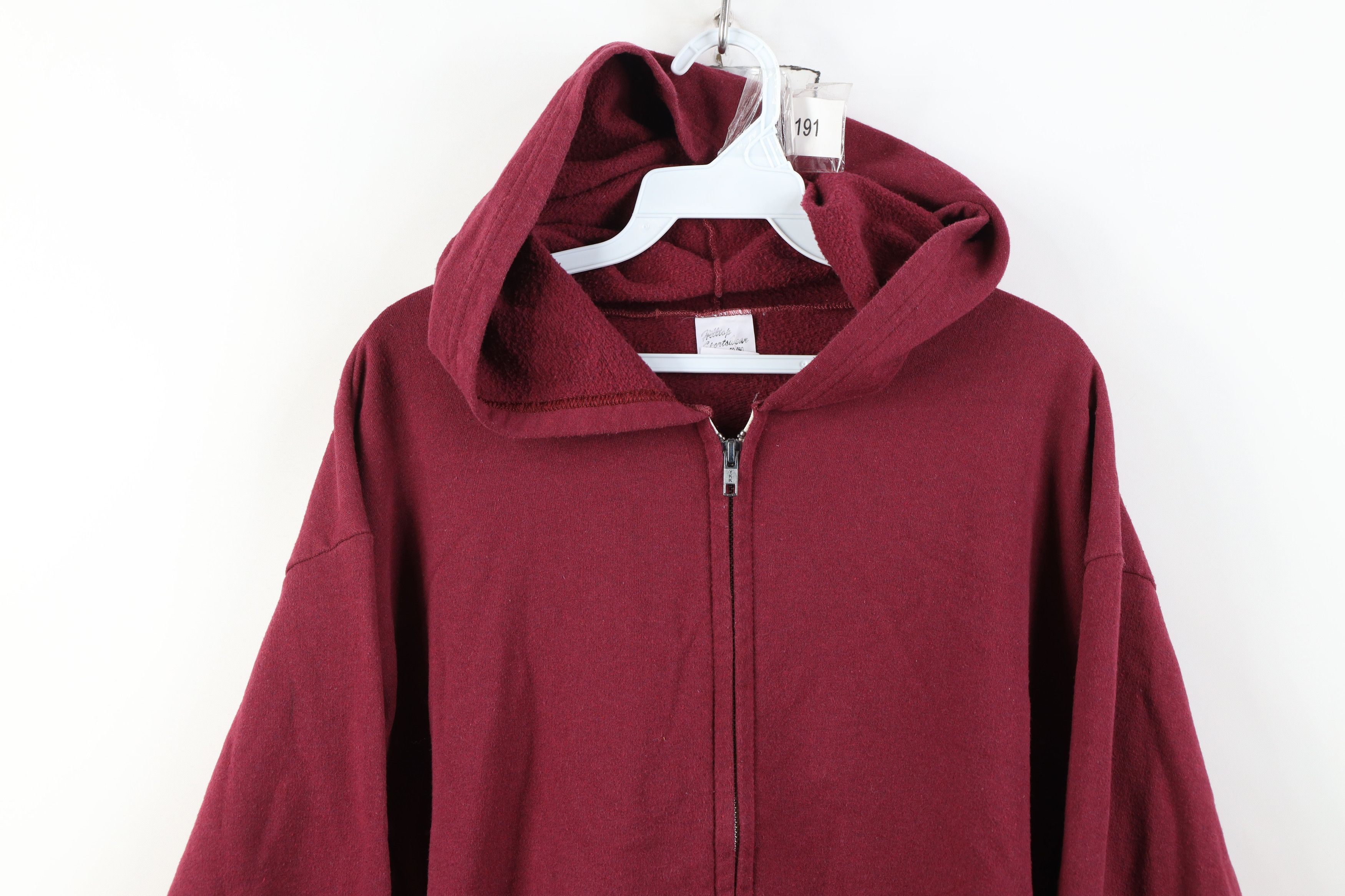 Vintage Vintage 70s Streetwear Full Zip Hoodie Sweatshirt Red USA Size US L / EU 52-54 / 3 - 2 Thumbnail
