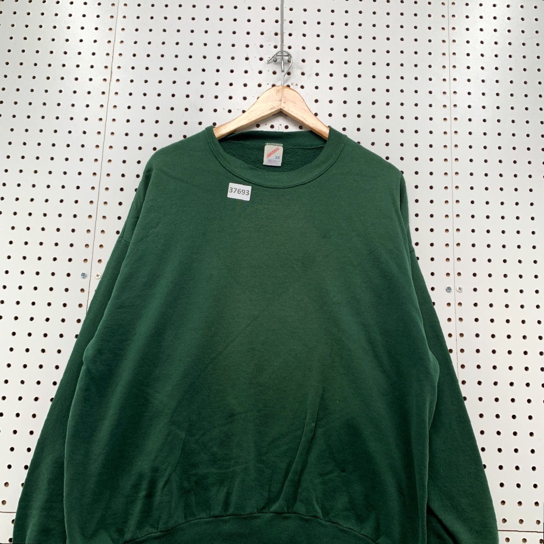 Jerzees VINTAGE Jerzees Sweatshirt Men 2XL Green USA Pullover 80s Blank Crewneck Size US XXL / EU 58 / 5 - 2 Thumbnail