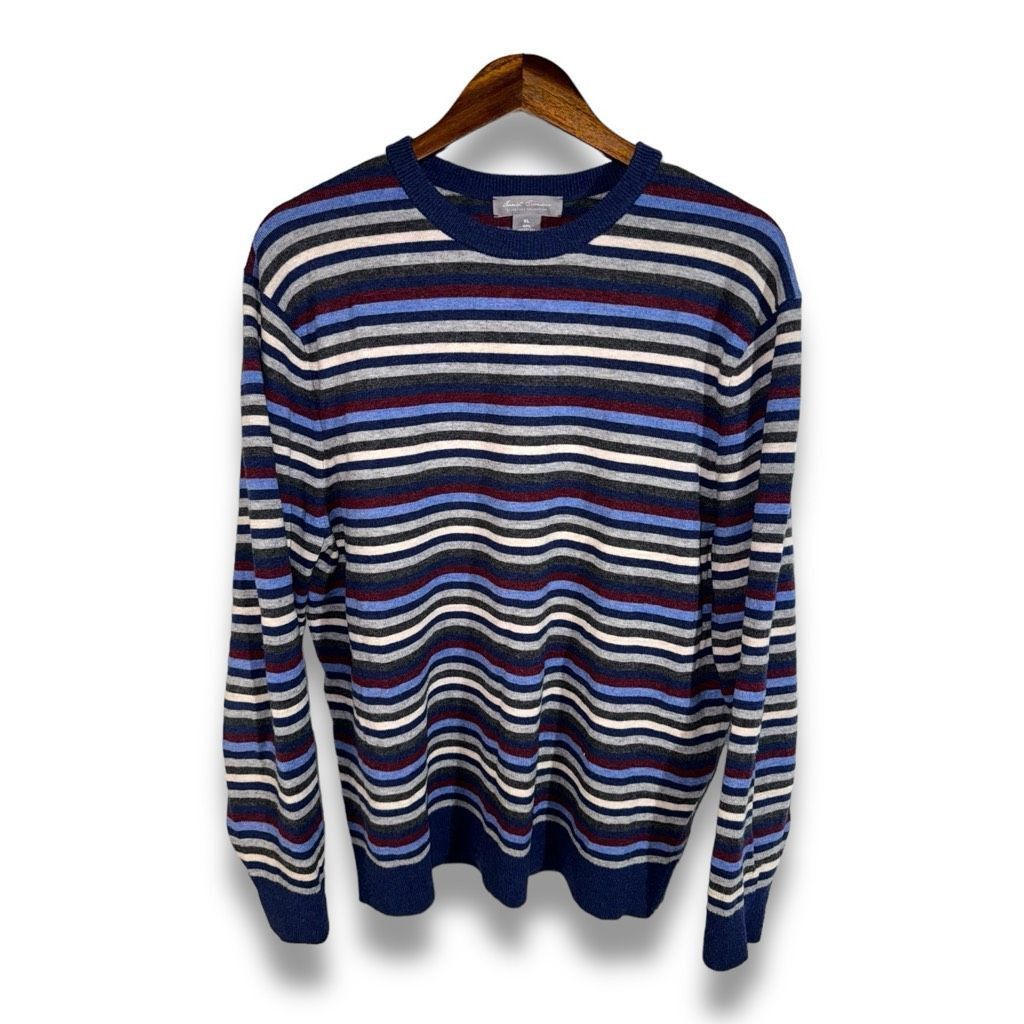 Daniel Cremieux Daniel Cremieux 100% Wool Multicolored Crewneck Sweater XL Size US XL / EU 56 / 4 - 1 Thumbnail