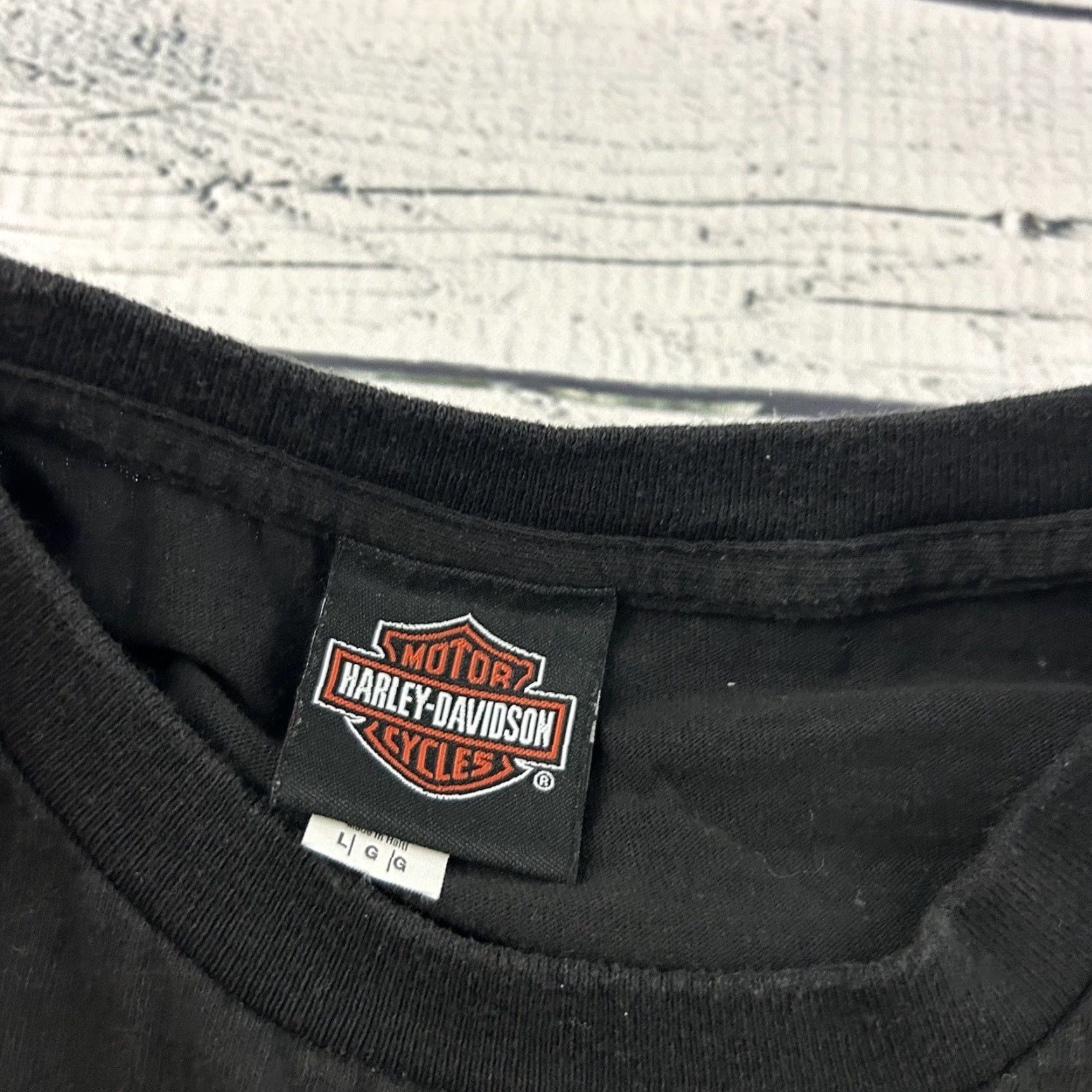 Harley Davidson Harley-Davidson T-Shirt Men's Large Black Short Sleeve Shirt Pattern: Solid Theme: Motorcycle"} Size US L / EU 52-54 / 3 - 2 Thumbnail