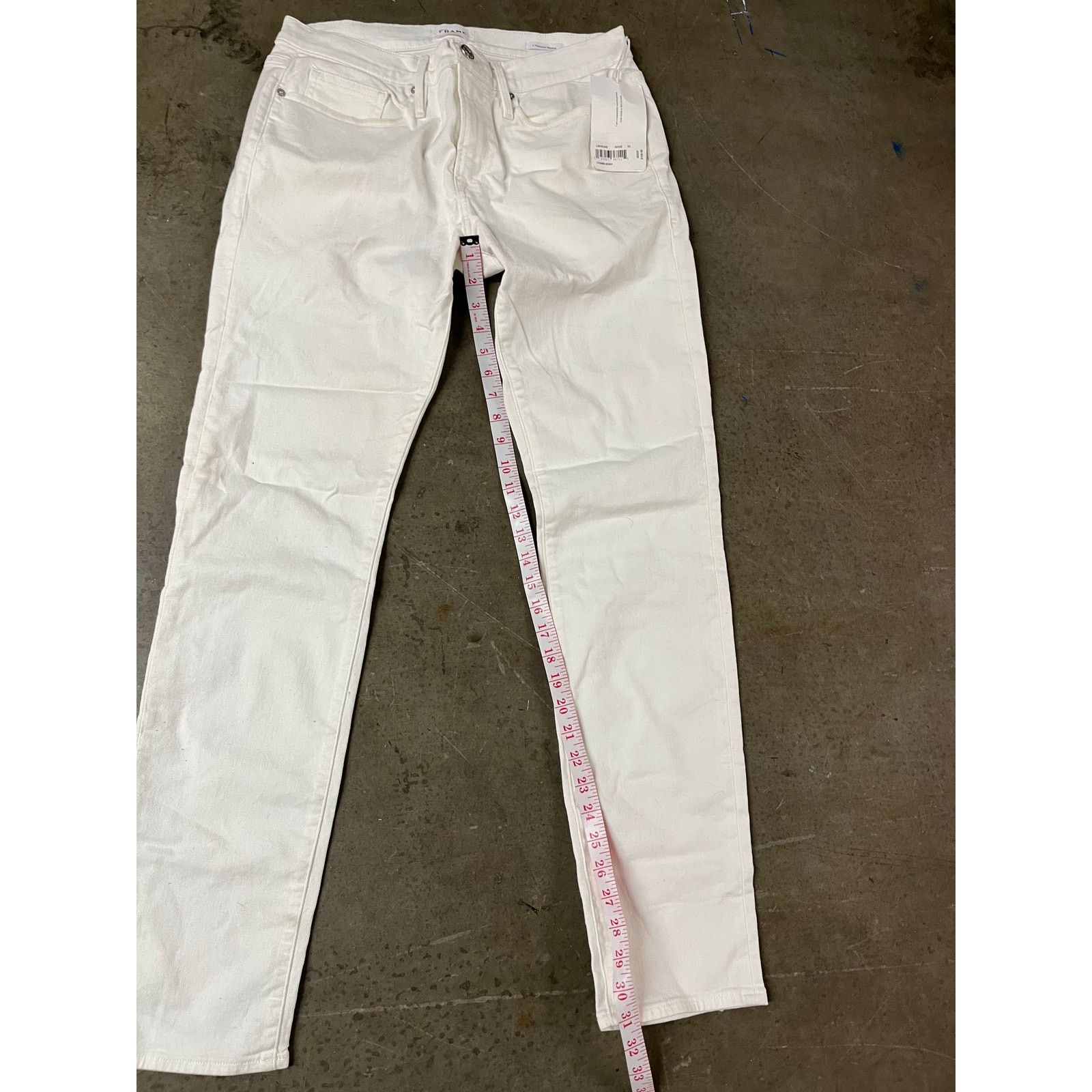 Frame FRAME - L'Homme Skinny Stretch Jeans / White/32x32/ NWT Size US 32 / EU 48 - 8 Thumbnail