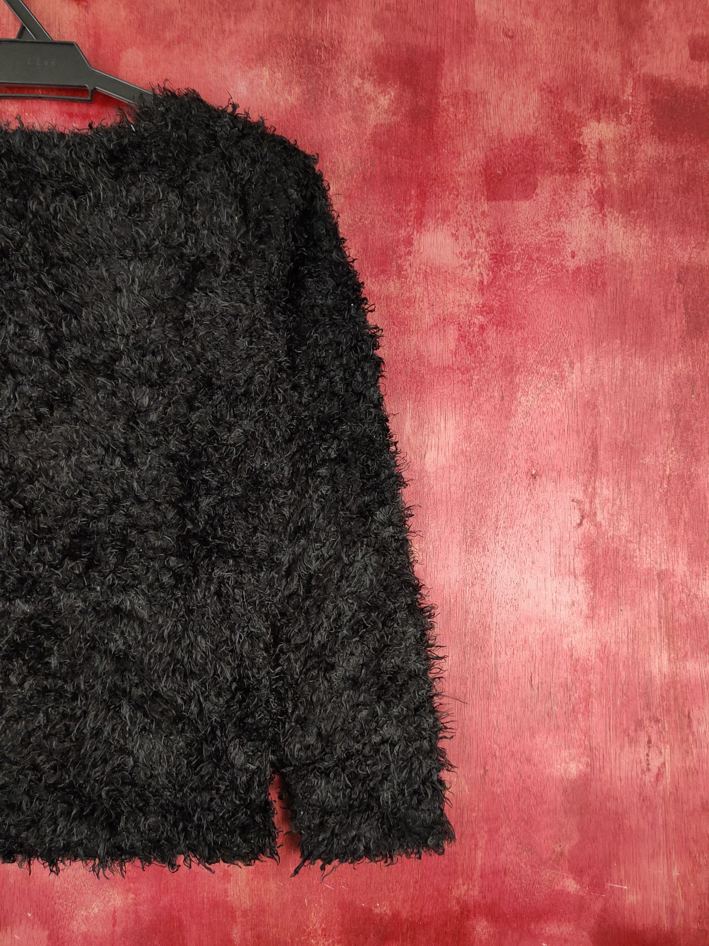 Homespun Knitwear Sureve Black Shag Shaggy Fur Mohair Knitwear #S181885 Size M / US 6-8 / IT 42-44 - 9 Thumbnail