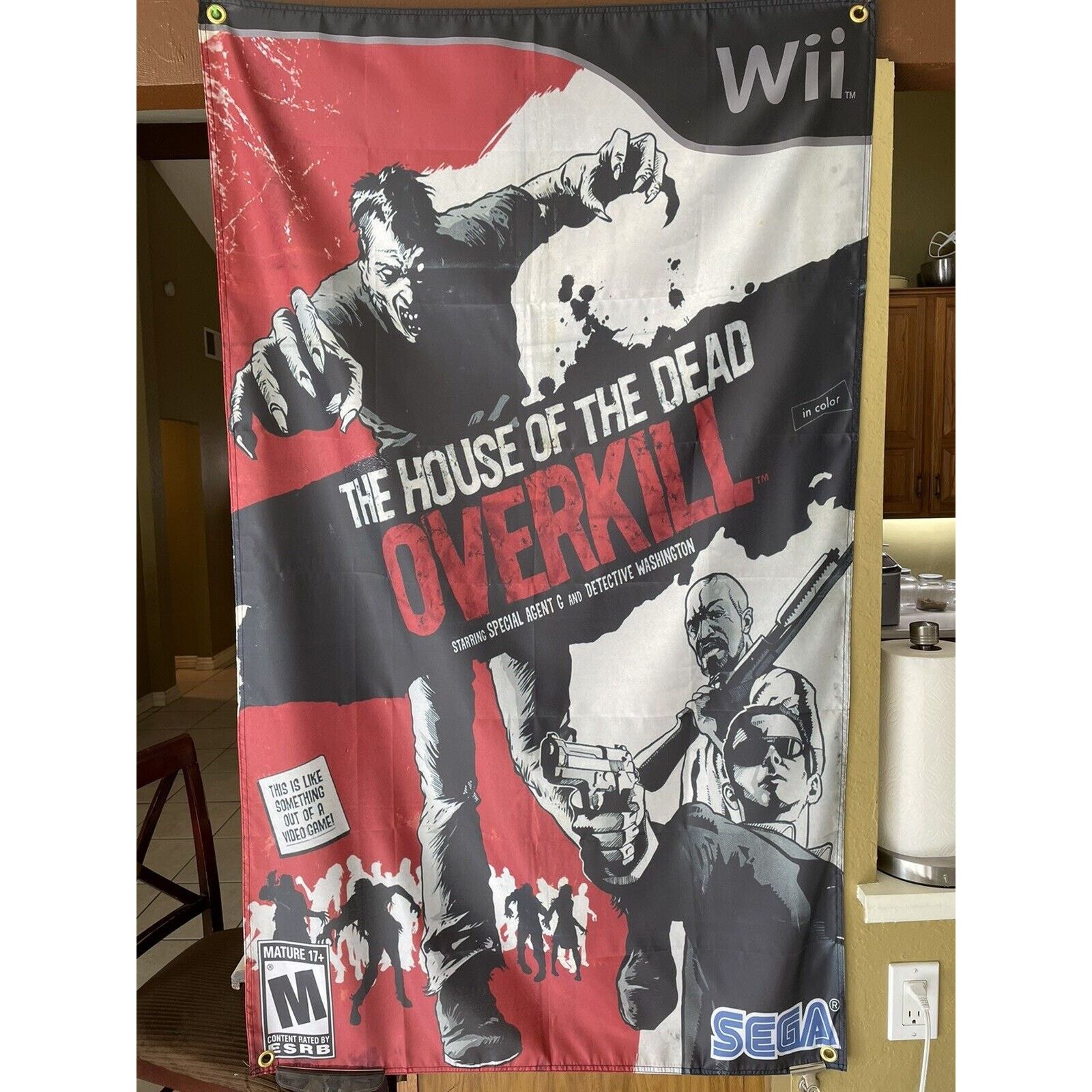 Other The House of the Dead Overkill 5ft Flag Nintendo Wii SEGA Size ONE SIZE - 1 Thumbnail