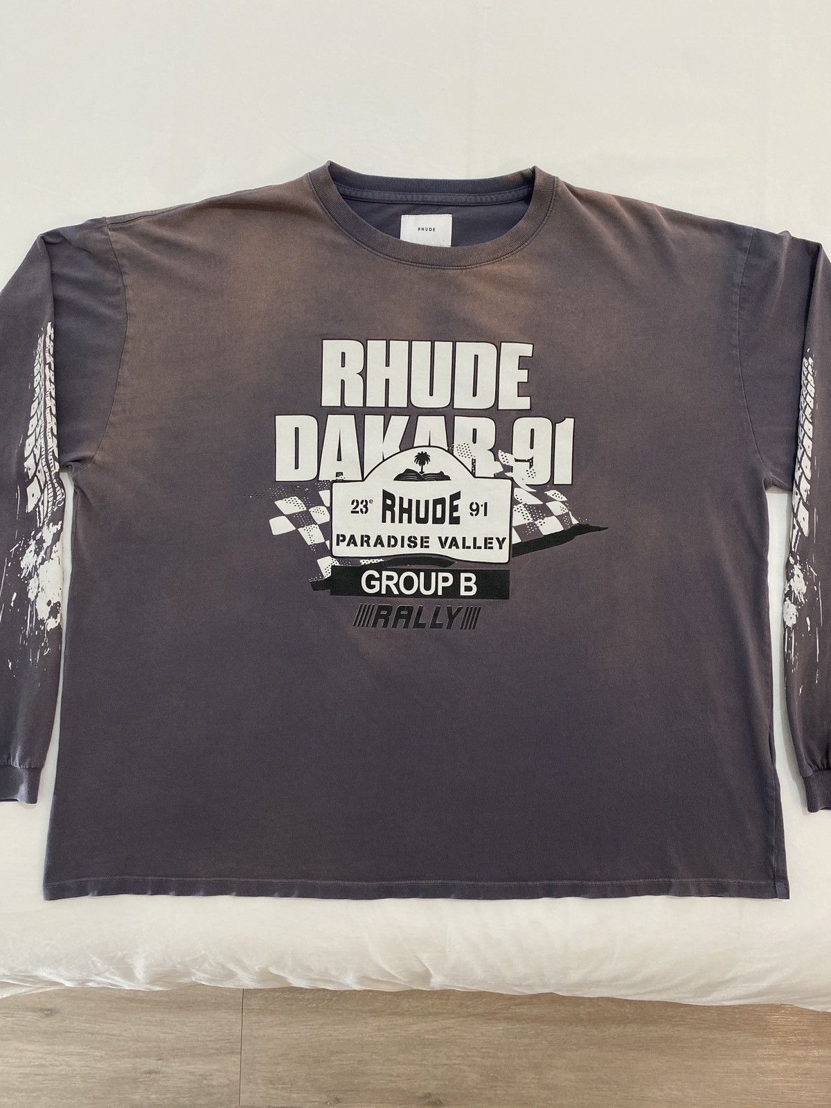 Rhude Rhude Dakar 91 Rally Racing Paradise Valley Longsleeve Size US XL / EU 56 / 4 - 4 Thumbnail