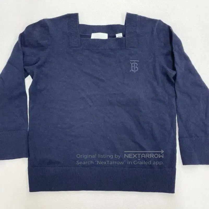 Burberry Navy Blue Cashmere Men's Knit Sweater.
