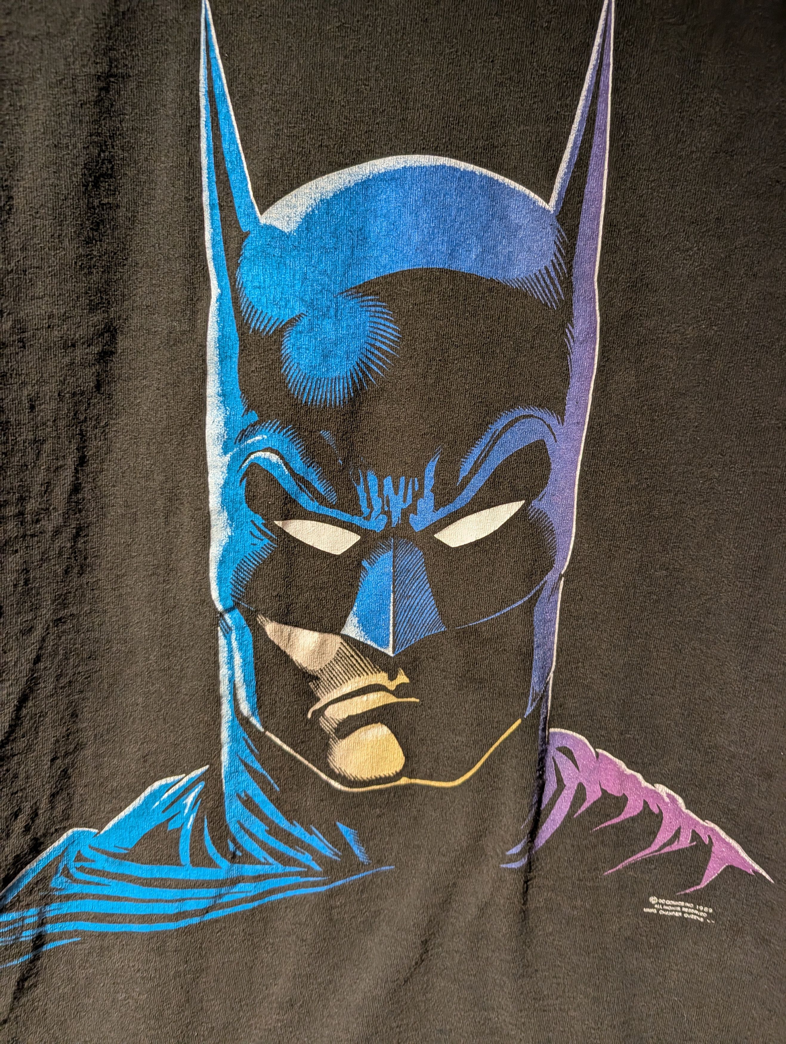 DC Comics Vintage 1989 BATMAN Big Face T-Shirt DC Comics 90s Movie Size US M / EU 48-50 / 2 - 2 Thumbnail