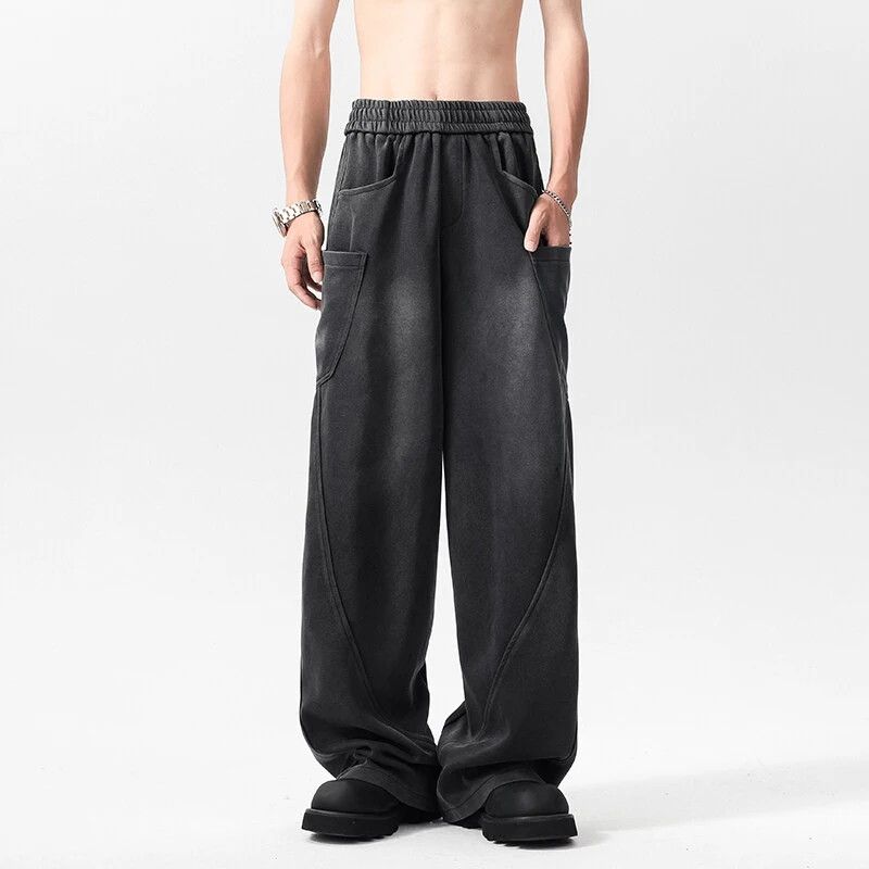 Japanese Brand × Jean Sweatpants Pockets Washed Solid Elastic Waist Size US 29 - 2 Thumbnail