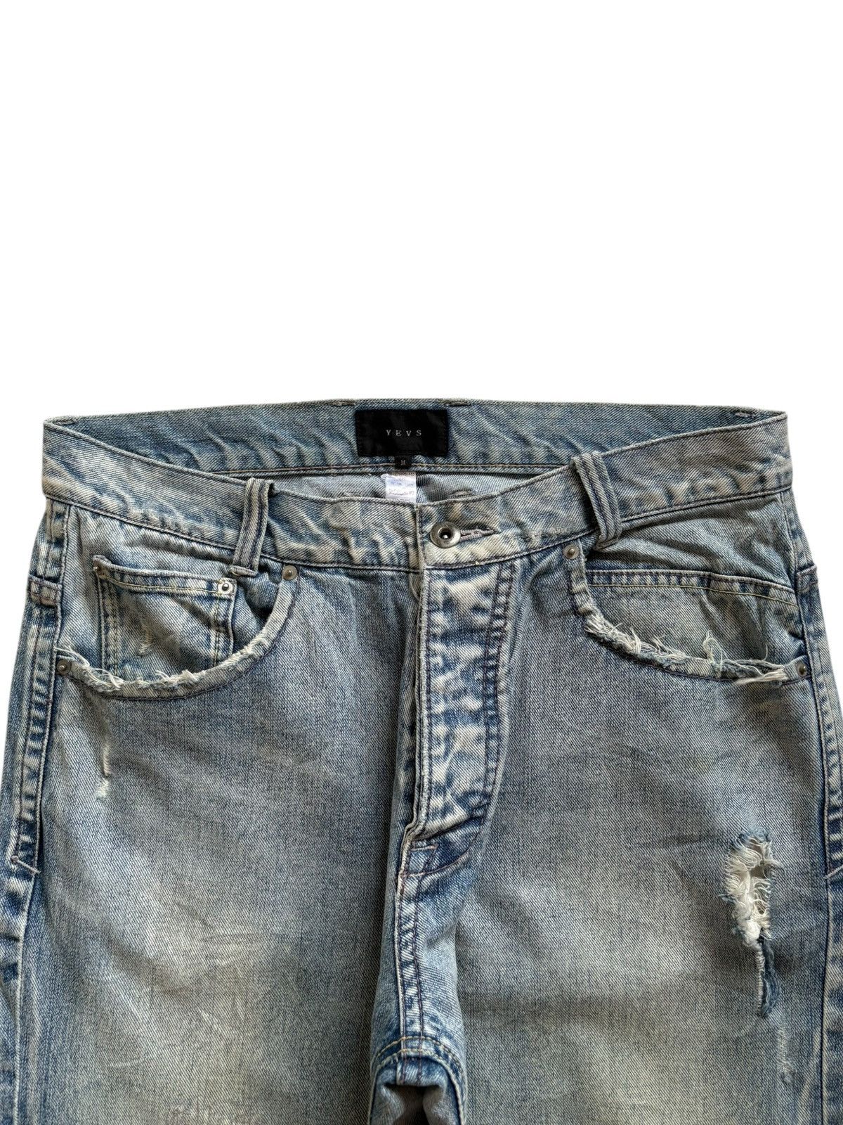 Japanese Brand Vintage Japanese Brand Mud Wash Sashiko Style Rip Baggy Jean Size US 32 / EU 48 - 4 Thumbnail