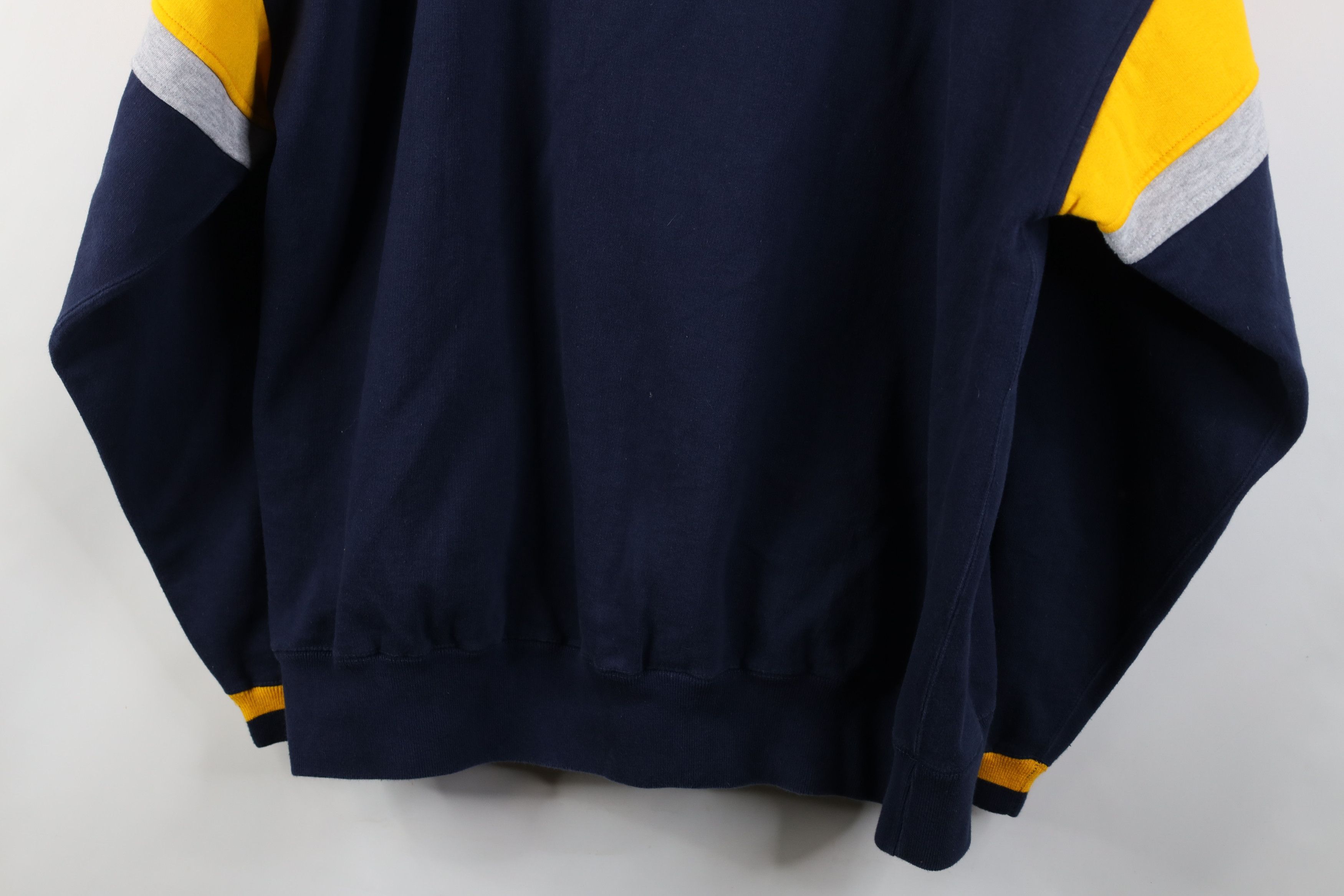 Vintage Vintage 90s Spell Out University of Michigan Sweatshirt Blue Size US XL / EU 56 / 4 - 12 Thumbnail