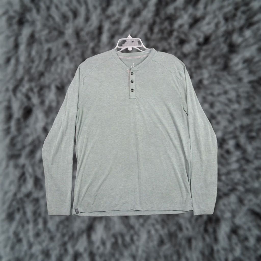Vintage Free Fly Shirt Mens Large Green Bamboo Jersey Henley Long Sleeve Tee Lightweight Size US L / EU 52-54 / 3 - 1 Thumbnail