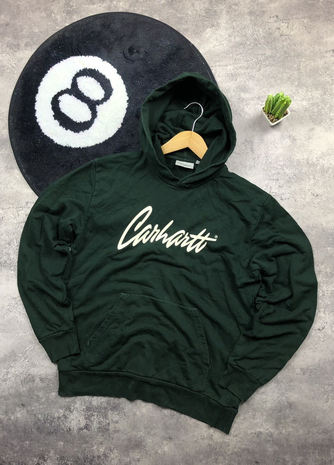 Carhartt Work in Progress Big Hype Logo Hoodie Navy Green