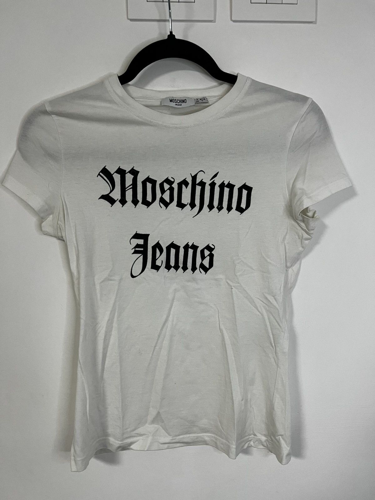 Moschino Moschino short sleeve t-shirt s/m white strass Size M / US 6-8 / IT 42-44 - 1 Thumbnail