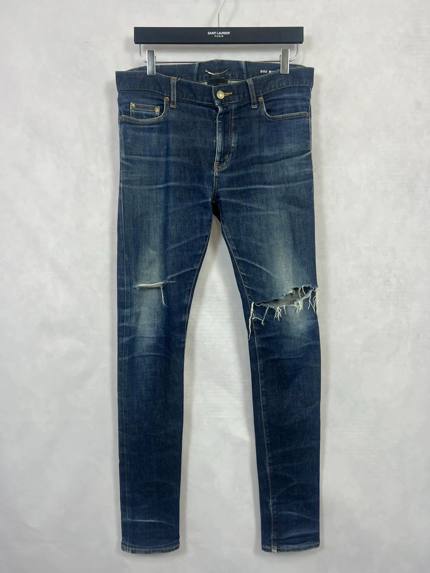 Saint Laurent Paris SLP 16ss D02 Deep Blue DKC Cat Whisk WR 31 Size US 31 - 1 Thumbnail