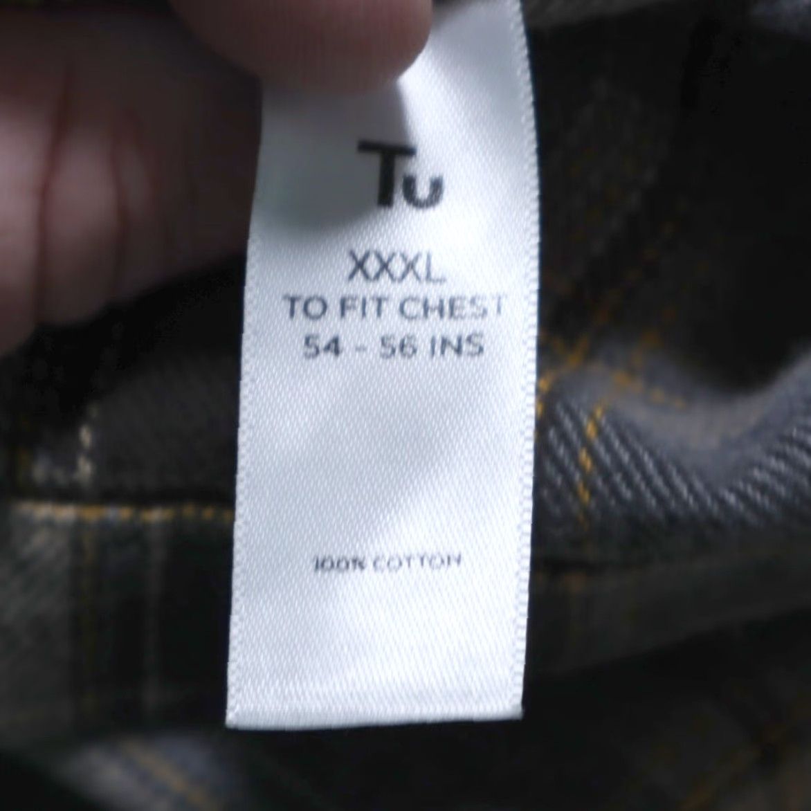 Vintage Tu Man Shirt Plaid Long Sleeve Button Up Gray 2XL Mens Mid-Weight Flannel Cotton Shirt Size US XXL / EU 58 / 5 - 7 Thumbnail