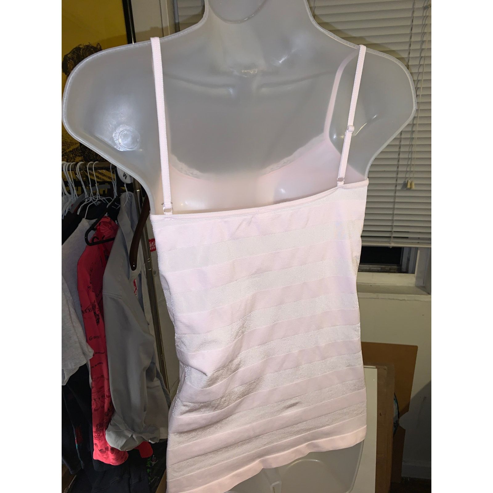 Other Nouvelle Seamless Camisole XL Pink Stripe Lace Trim Tank Top Size XL / US 12-14 / IT 48-50 - 6 Thumbnail