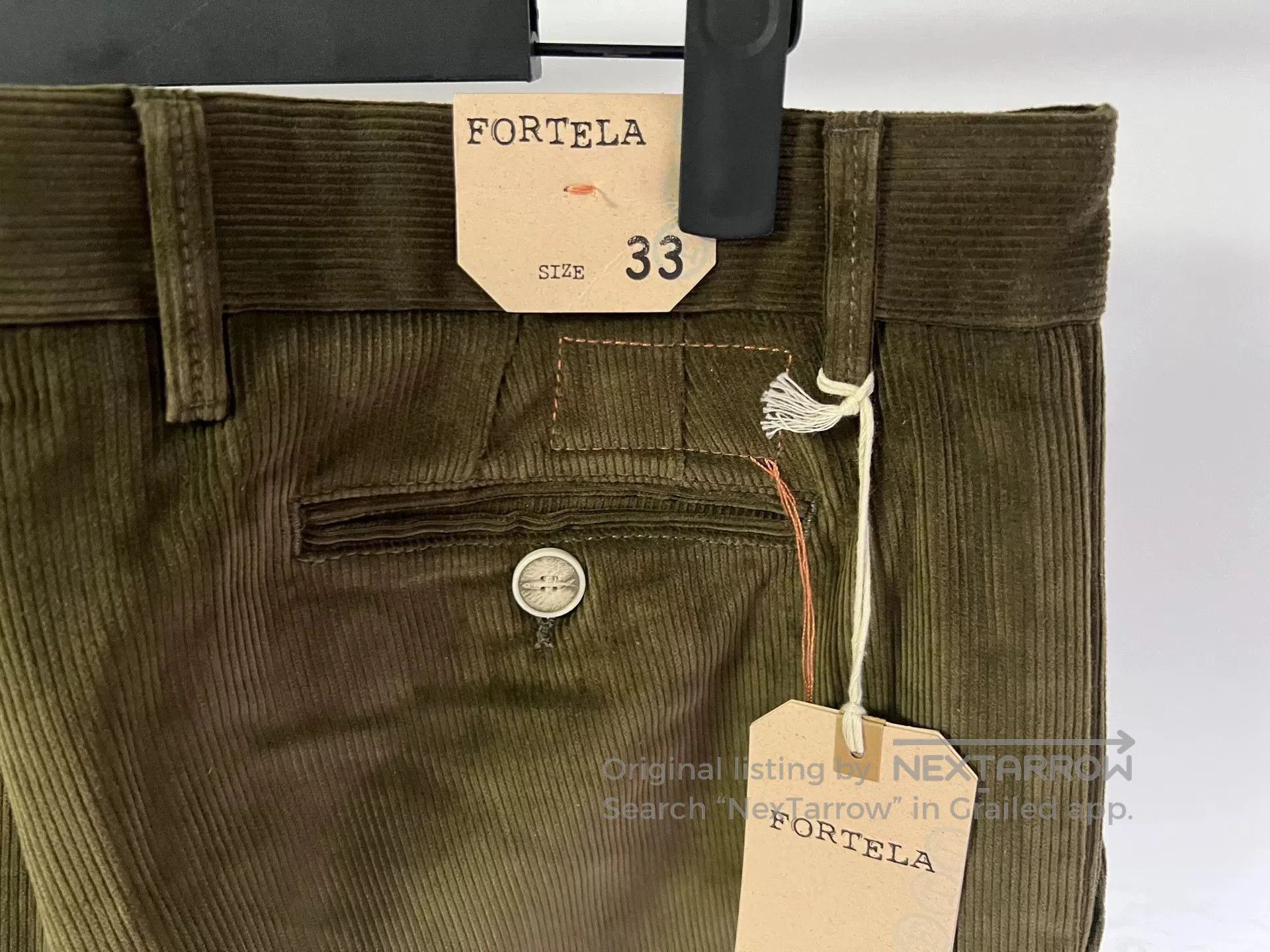 Fortela Fortela Green Corduroy Casual Pants. Size US 33 - 6 Thumbnail