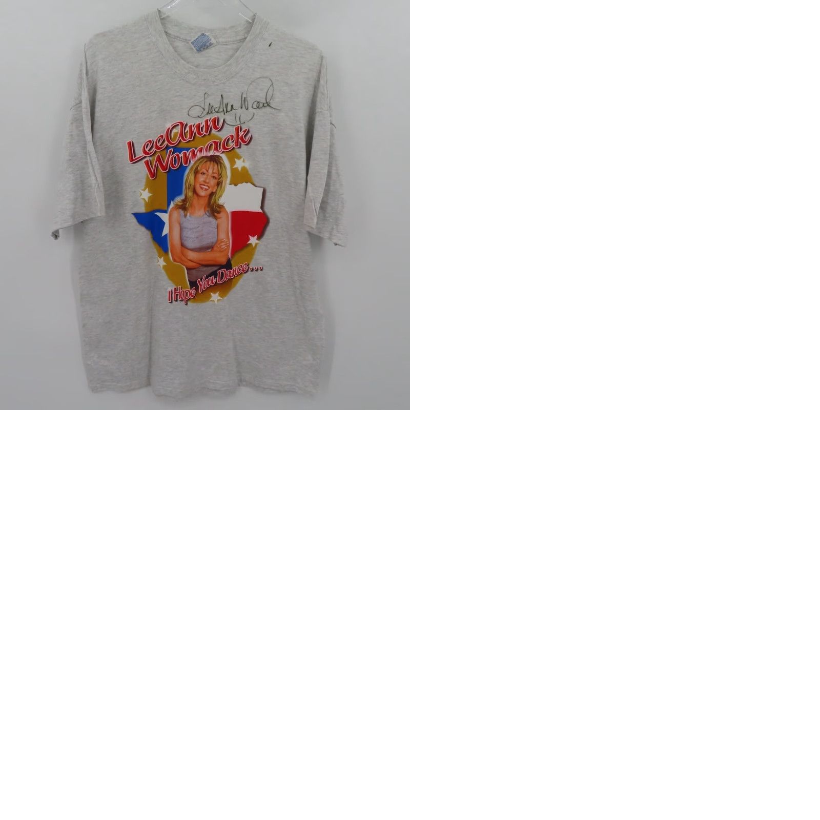 Hanes VTG Hanes T-Shirt Lee Ann Womack Texas LAW Tour Signed Autographed Adult XL Gray Short Sleeve Crew Neck Size US XL / EU 56 / 4 - 9 Thumbnail