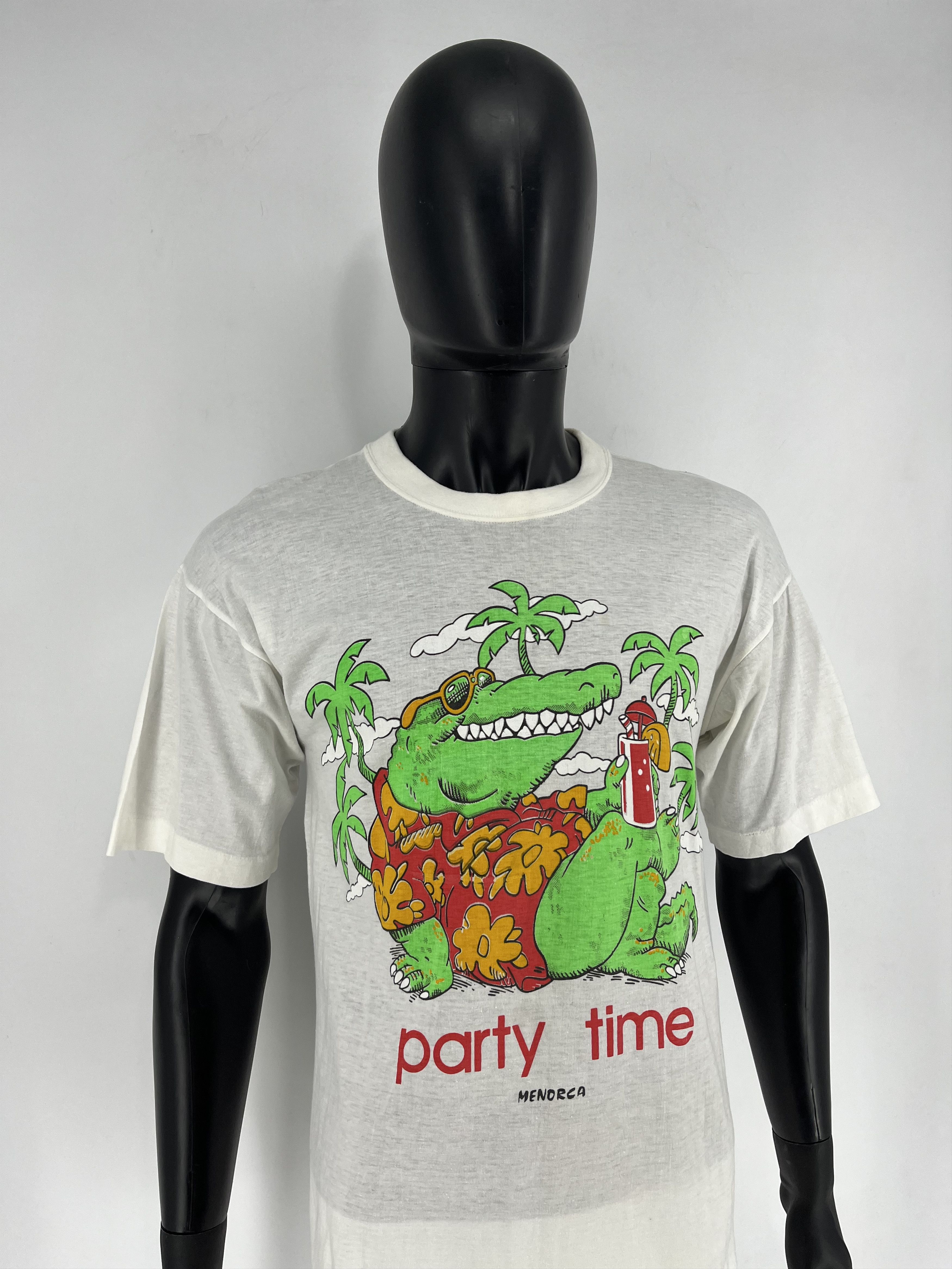 Vintage Vintage 1986 Party Time Crocodile Shirt Single Stitch Size US M / EU 48-50 / 2 - 4 Thumbnail