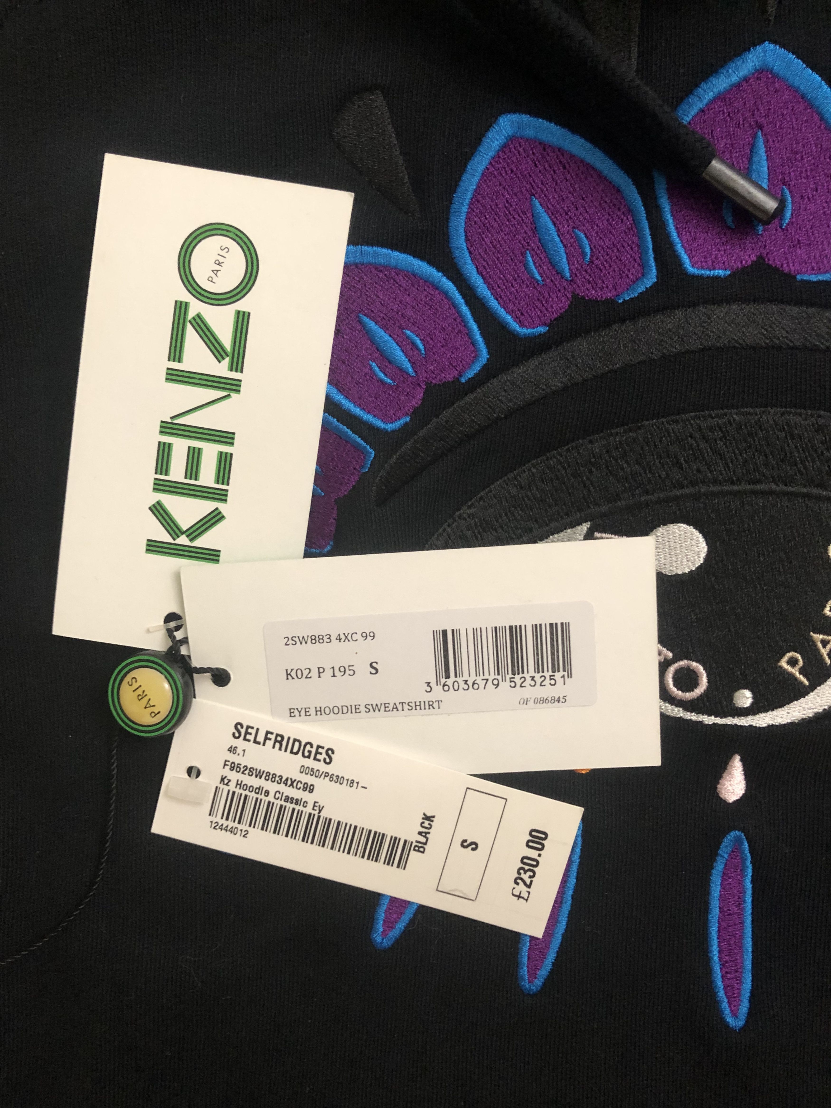 Kenzo KENZO Eye Hoodie Sweatshirt - Black Size US S / EU 44-46 / 1 - 7 Thumbnail