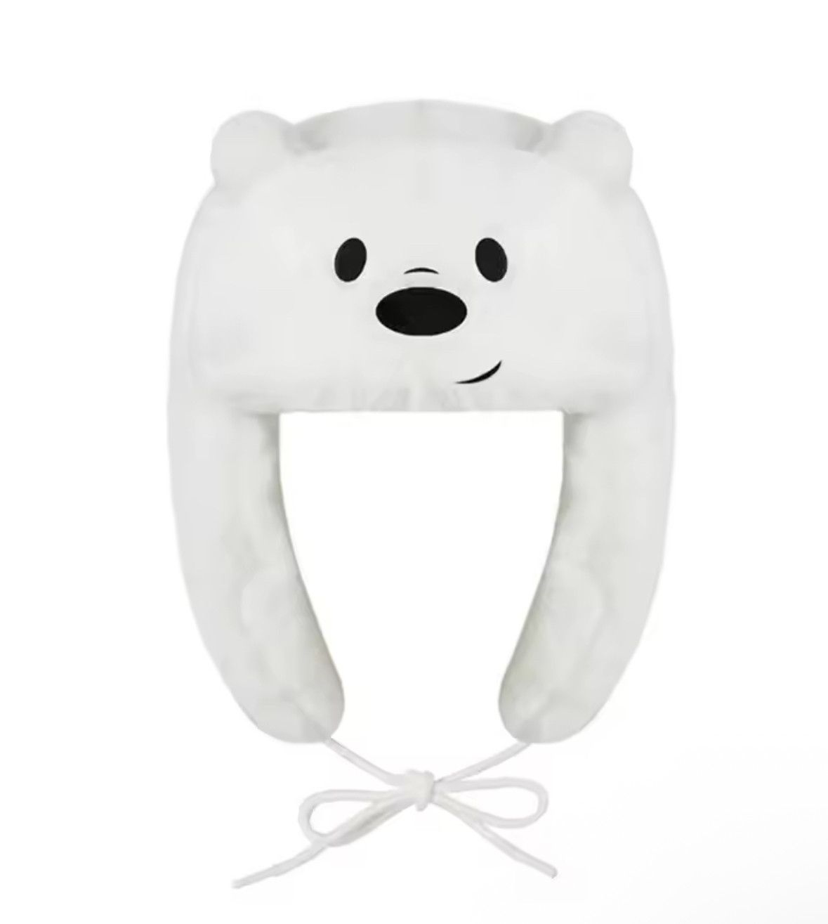 Japanese Brand Y2K Cartoon Bare Bear White Ushanka Autumn Winter Warm Hat Size ONE SIZE - 1 Thumbnail