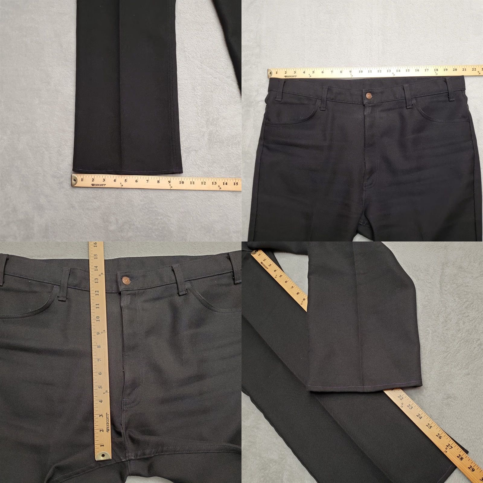Levi's VINTAGE Levi's Pants Mens 42x32 Black 100% Dacron Polyester Western Made In USA Dress Pants Regular Twill Bootcut Flat Front Casual Pockets 90s Mens Size US 42 / EU 58 - 9 Thumbnail