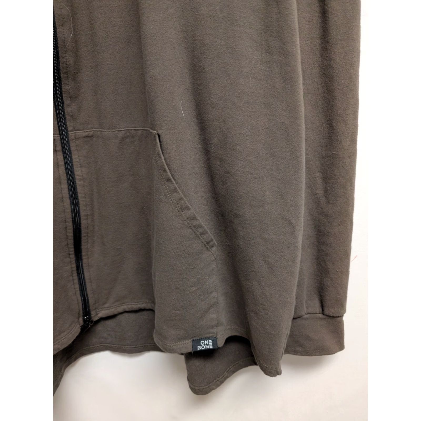 Vintage One Bone Hoodie Mens 3 Forest Green Full Zip Sweatshirt Jacket Cotton Spandex Knit Heavyweight Hooded Pockets Logo Sports Fall Winter Spring Mens Size US S / EU 44-46 / 1 - 2 Thumbnail