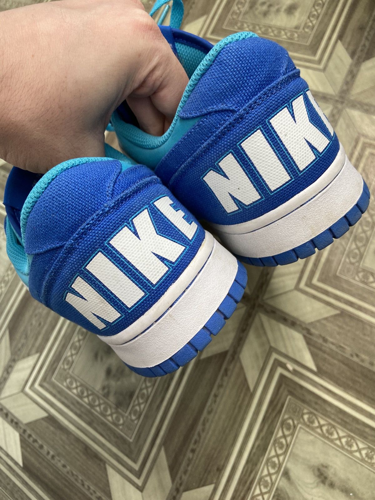 Nike × Vintage Nike Dunk Low "Blue Canvas" (255152-100, US12 / EUR46) Size US 12 / EU 45 - 4 Thumbnail