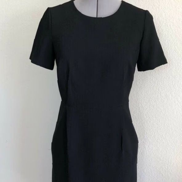 Vintage ARGENT Sheath Dress Pockets Black Career Work Size 0 Women Short Sleeve Size XS / US 0-2 / IT 36-38 - 2 Thumbnail