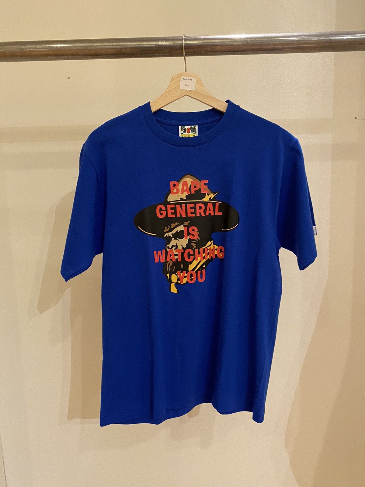 image of Bape Logo Tee in Blue, Men's (Size Medium)