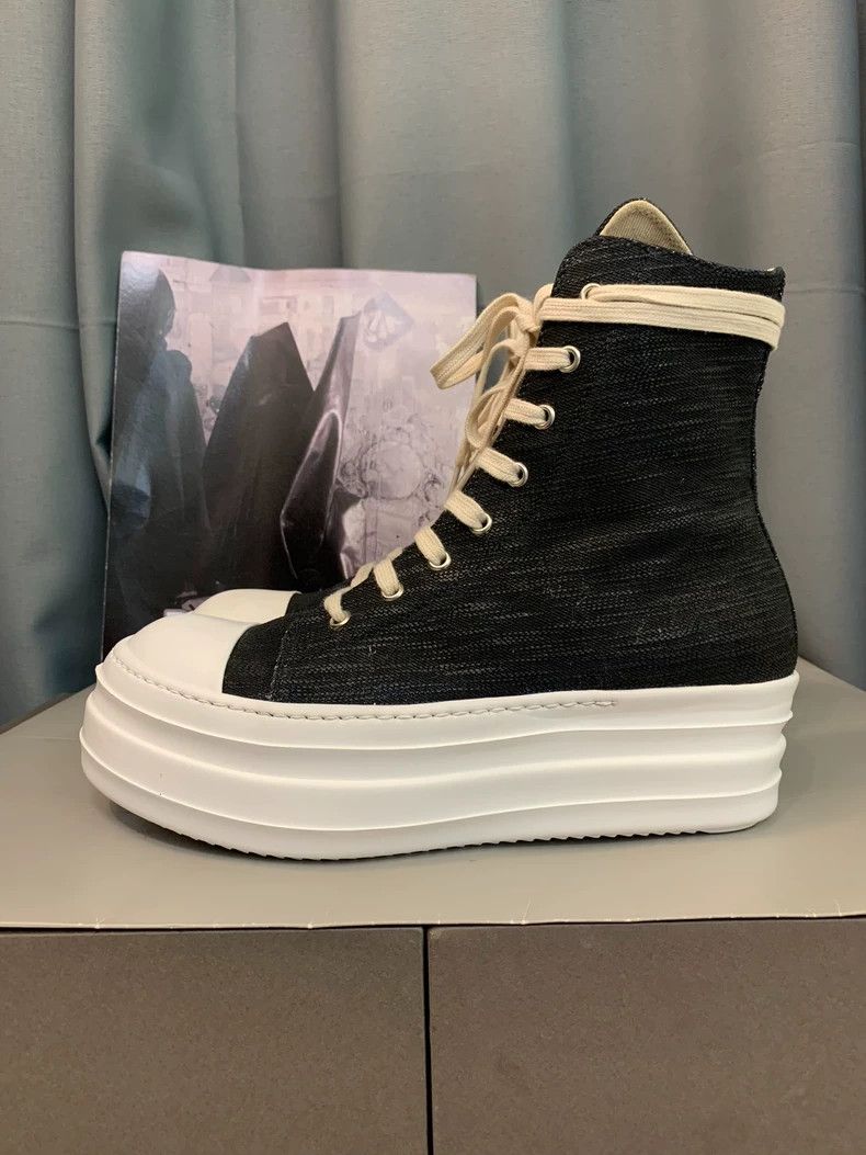 Rick Owens Waxed high-top double-layered sole shoe