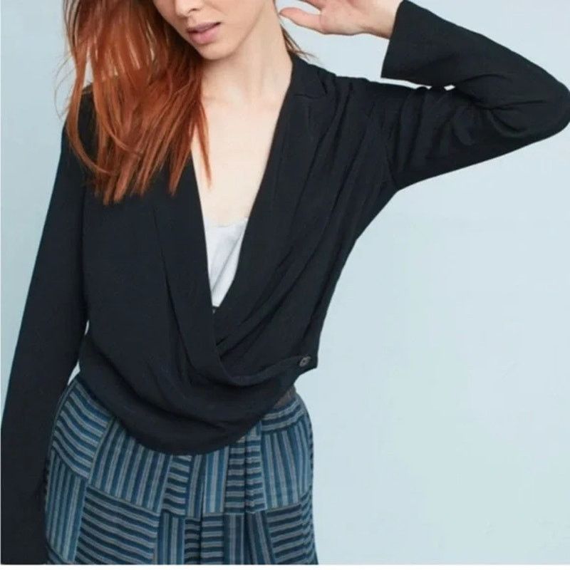Anthropologie Ett twa Anthropologie Wrap Collared Button Blouse Blazer Size M / US 6-8 / IT 42-44 - 1 Thumbnail