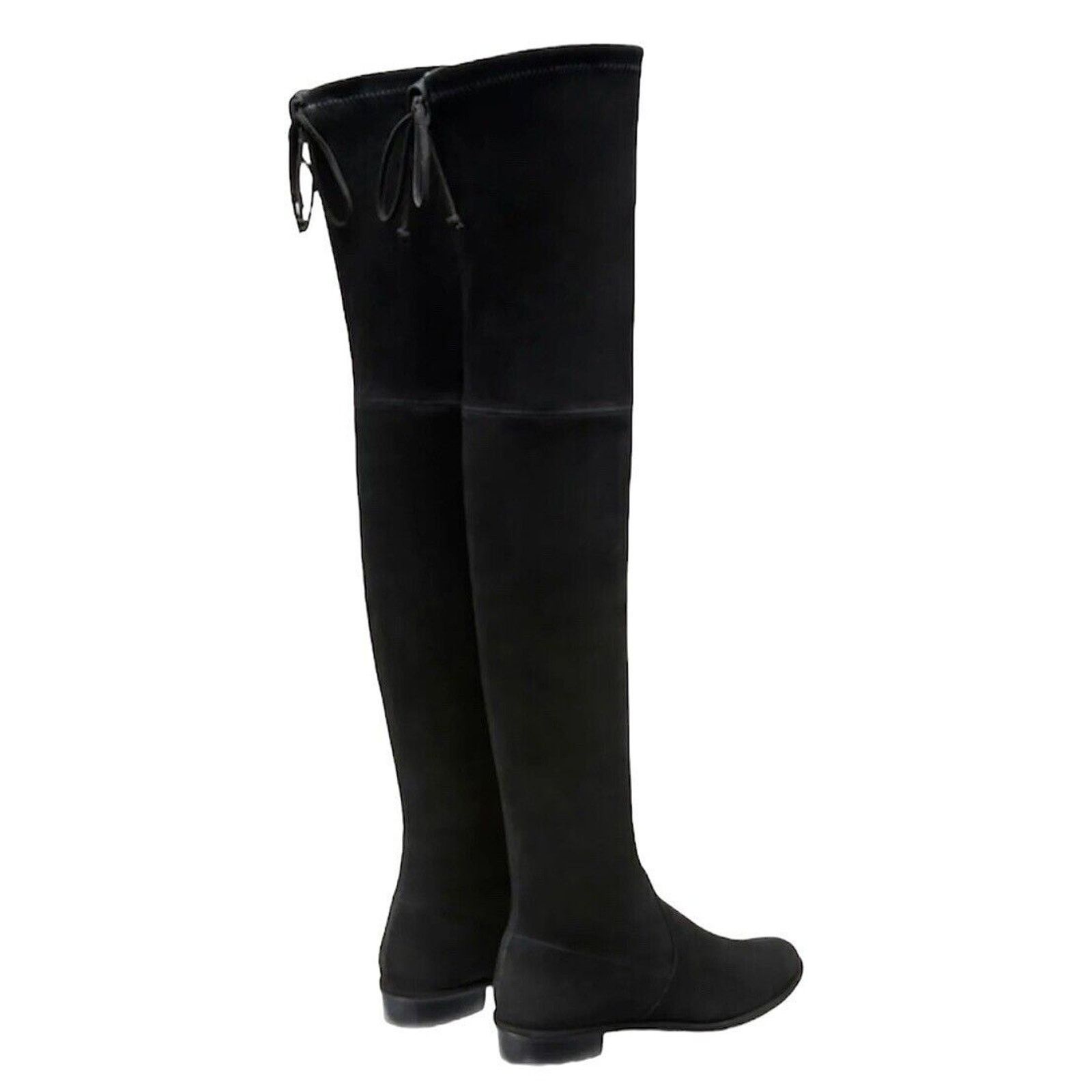 Stuart Weitzman Stuart Weitzman Black Suede Lowland Flat Heel Laceup Boots 7 Size US 7 / IT 37 - 1 Thumbnail