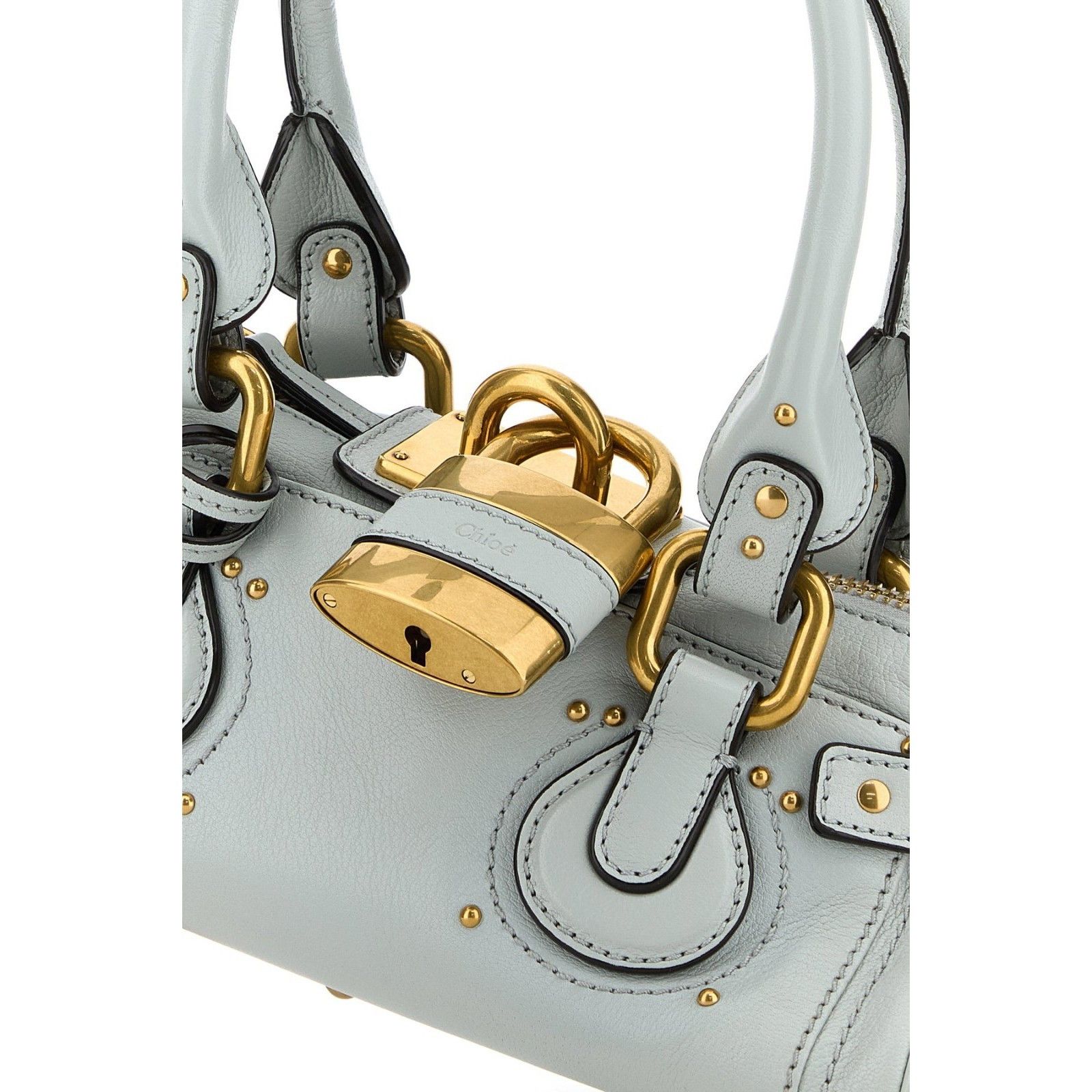 Chloe Chloe Paddington Small $2450 Aqua Grey Leather Top Handle Ba Size ONE SIZE - 4 Thumbnail