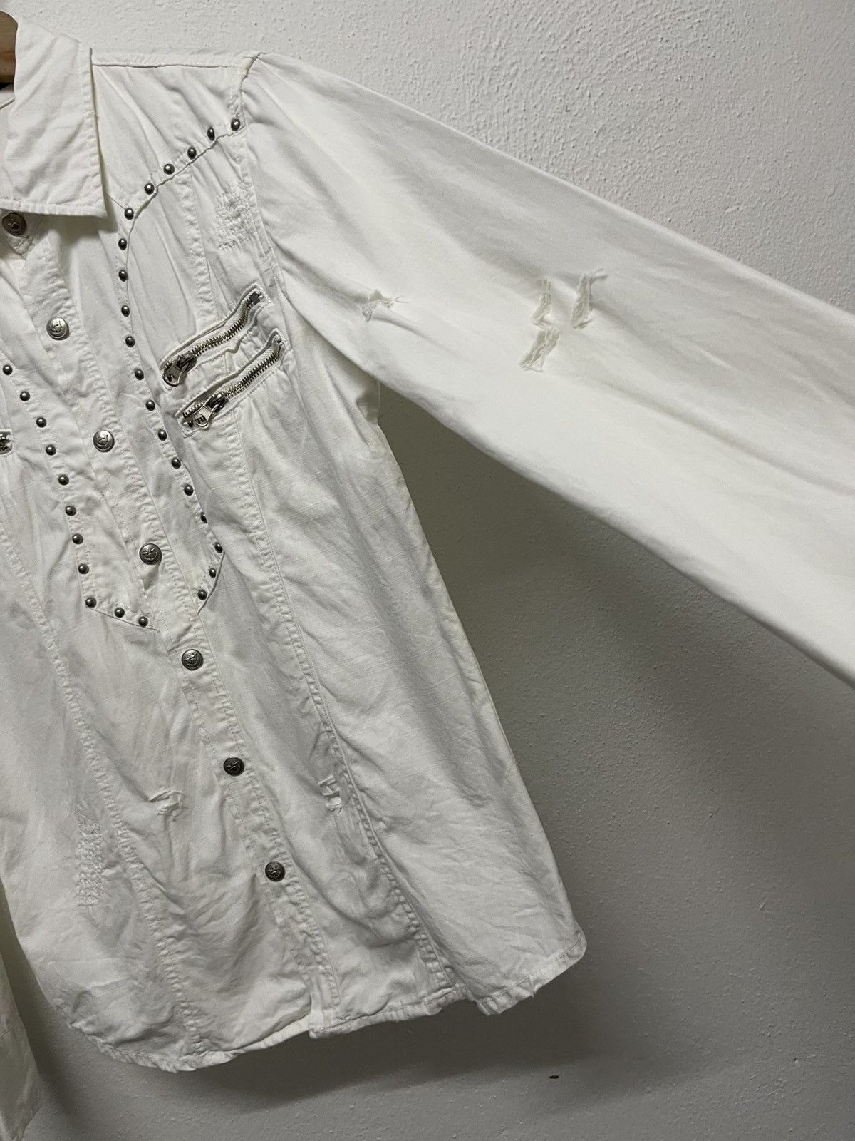 In The Attic 2000s IN THE ATTIC STUDDED WESTERN SNAP BUTTON DISTRESSED Size US M / EU 48-50 / 2 - 8 Thumbnail