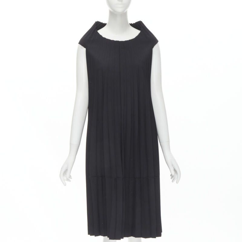 Junya Watanabe JUNYA WATANABE 1998 black Accordion pleated raw edge deconstructed dress S Size S / US 4 / IT 40 - 1 Thumbnail