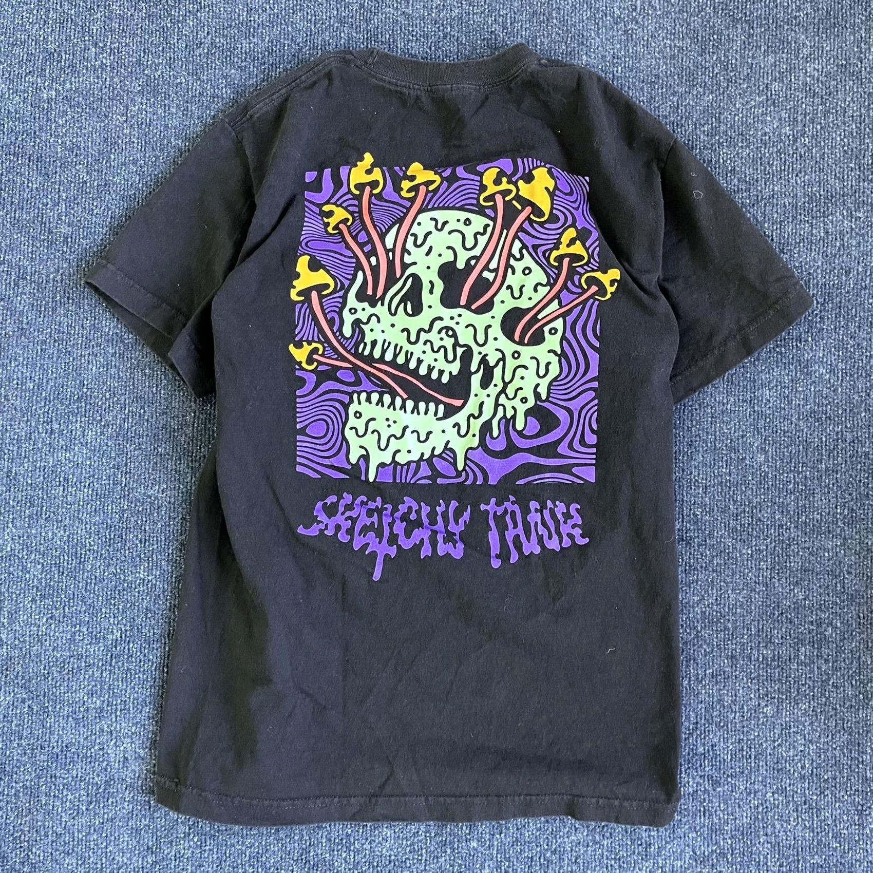 Vintage Lurking Class by Sketchy Tank Shirt Mens Medium Black Skull Mushroom Tee T-Shirt Size US M / EU 48-50 / 2 - 5 Thumbnail