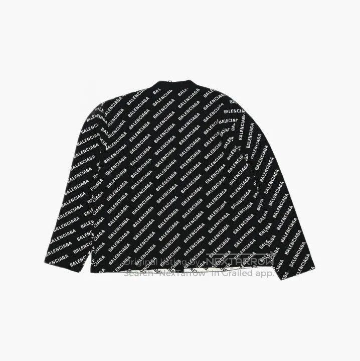 Balenciaga Balenciaga Black Letter Print Knit Cardigan. Size US M / EU 48-50 / 2 - 3 Thumbnail