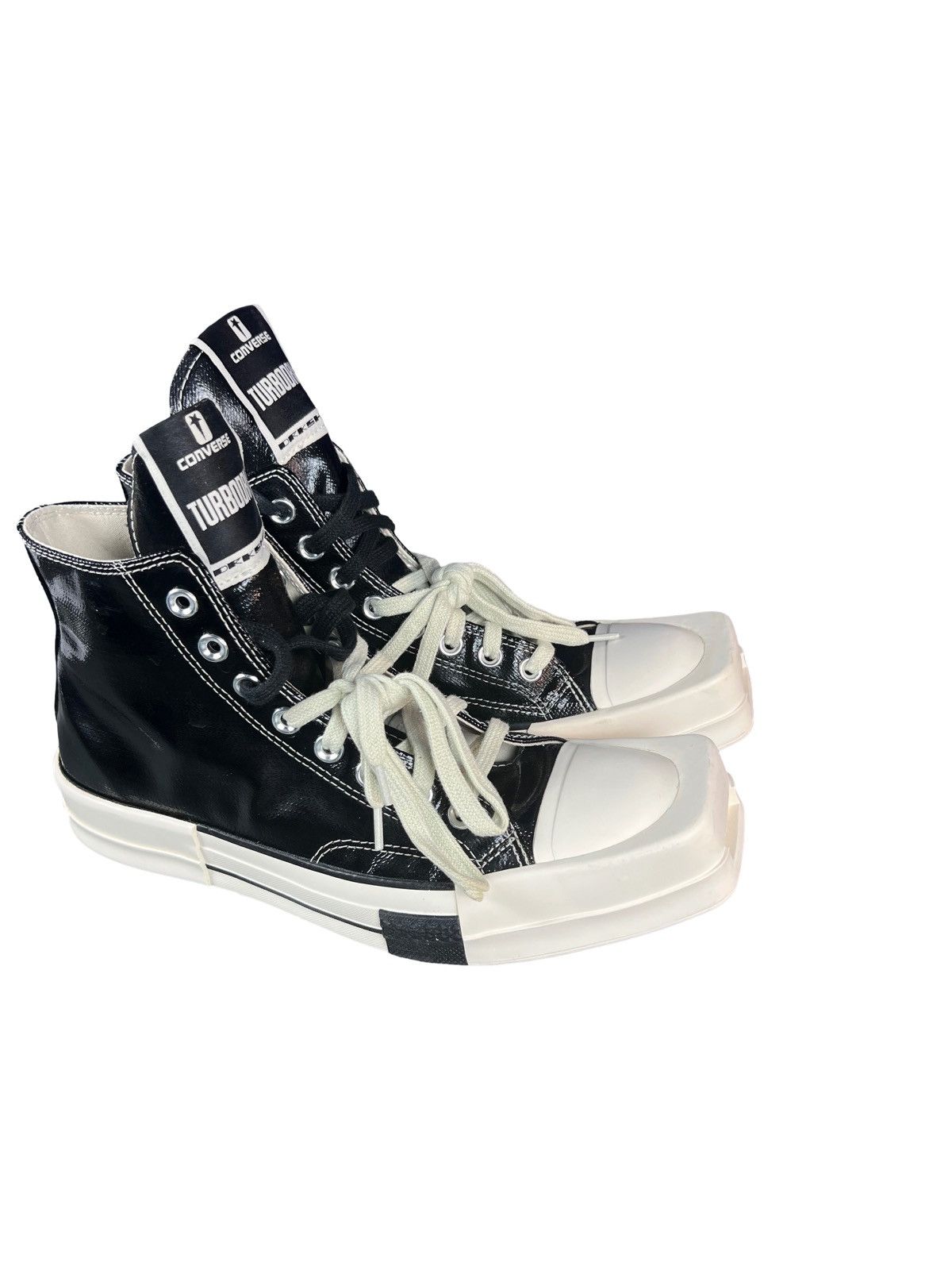 Rick Owens Drkshdw Rick Owens DRKSHDW x Converse TurboDRK Hi Blk Patent Size 8 Size US 8 / EU 41 - 4 Thumbnail