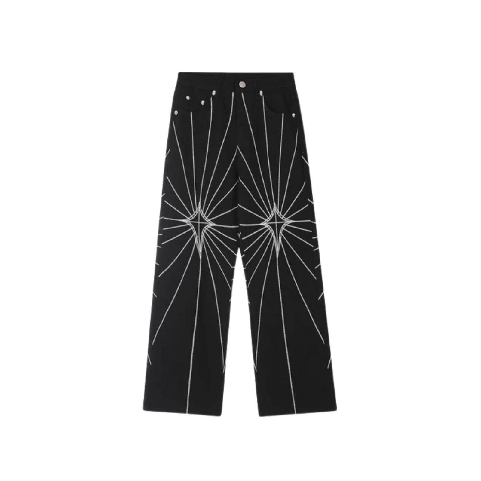 Other Starburst Embroidered Wide Leg Jeans Size US 30 / EU 46 - 1 Thumbnail
