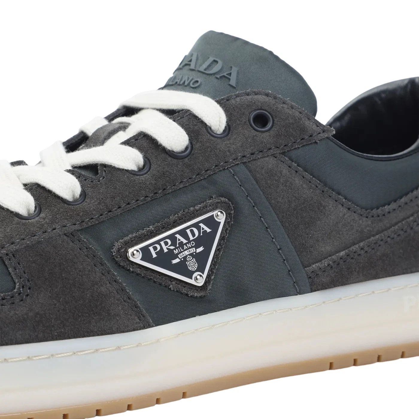 Prada PRADA Downtown Hematite Gray Suede Sneakers New Auth Size US 12 / EU 45 - 4 Thumbnail