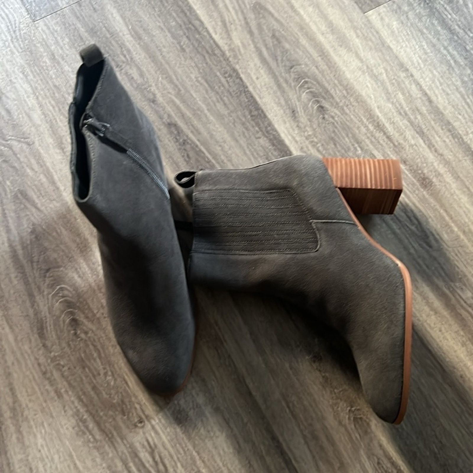 Other Violet Red Meghan Stacked Heel Ankle Boots Suede Gray 11 Size US 11 / IT 41 - 4 Thumbnail