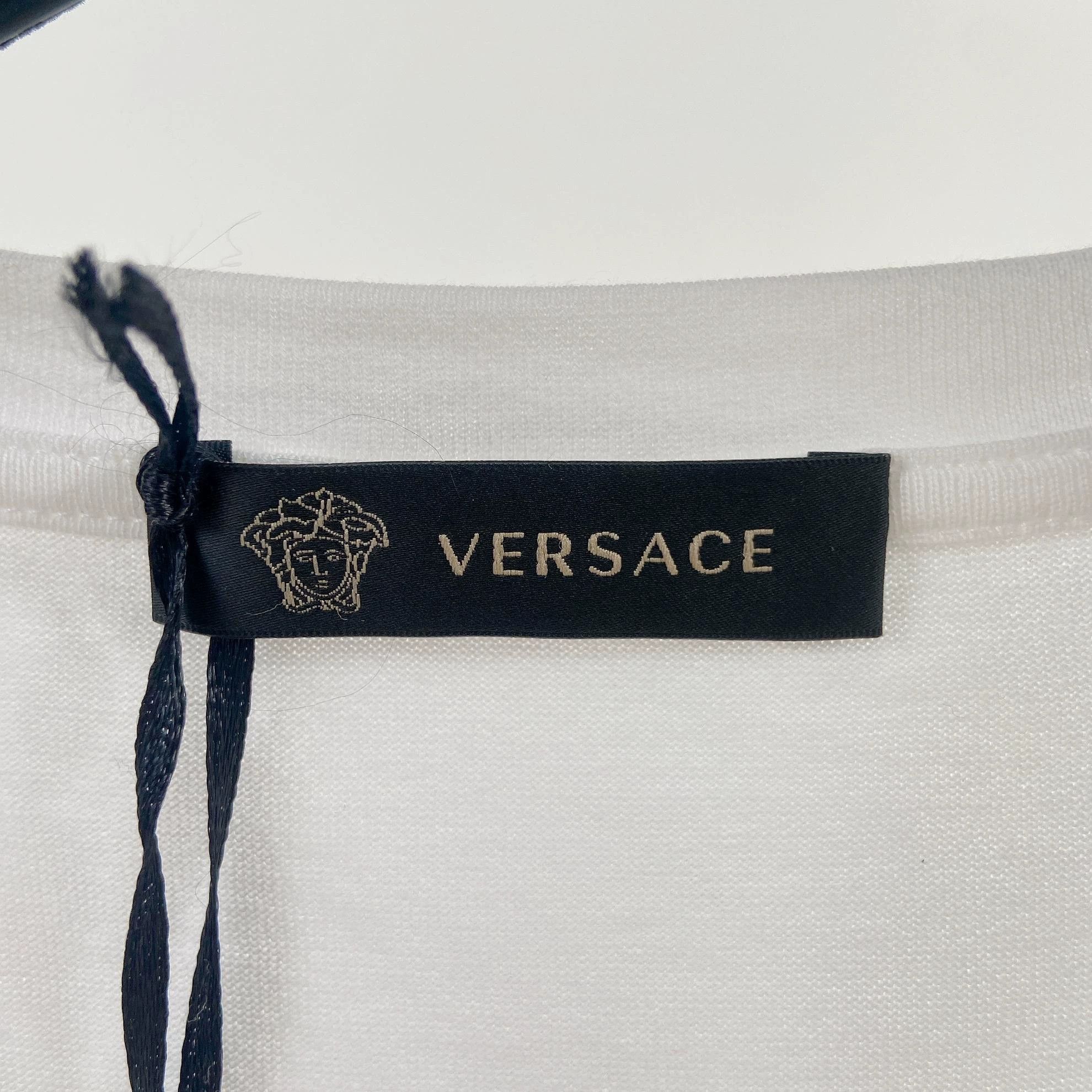 Versace Versace Letter Print White T-Shirt L With Tags Size L / US 10 / IT 46 - 7 Thumbnail