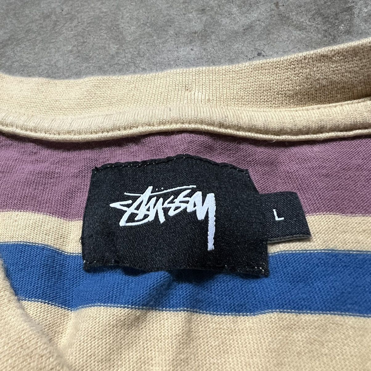 Hypebeast × Stussy Stussy Multi-Color Horizontal Striped Pocket T-Shirt Size US L / EU 52-54 / 3 - 5 Thumbnail