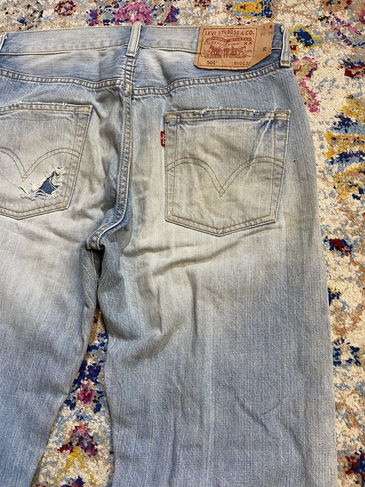 Levi's × Vintage Distressed Washed Blue Rindem Japan 501 Levis 30x32 Size US 32 / EU 48 - 8 Thumbnail