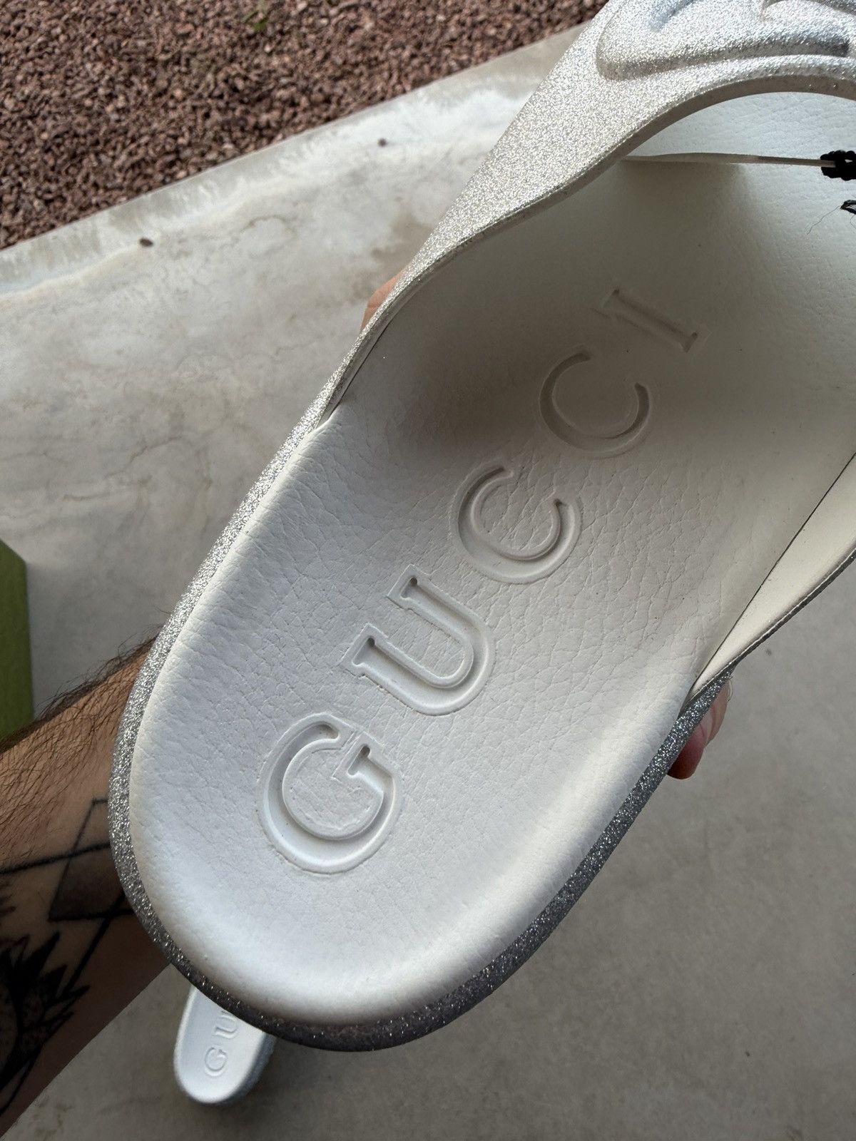 Gucci Gucci Glitter Rubber Interlocking G Slides – Women’s EU 41 Size US 9.5 / IT 39.5 - 9 Thumbnail